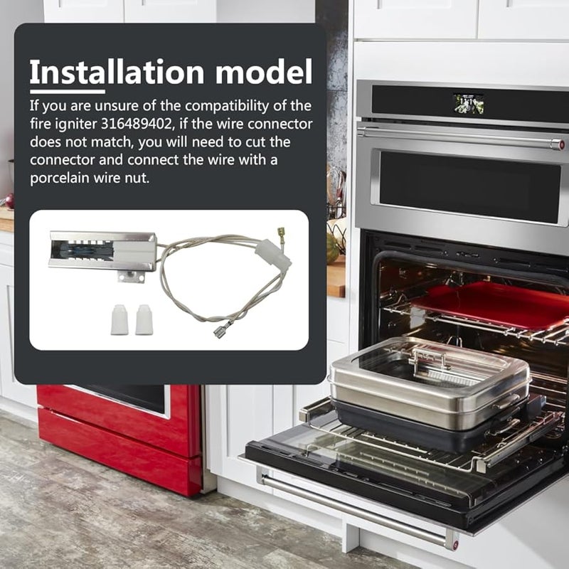 Gas Range Oven Igniter Compatible for Frigidaire FFGF3017L Series Models - Image 4